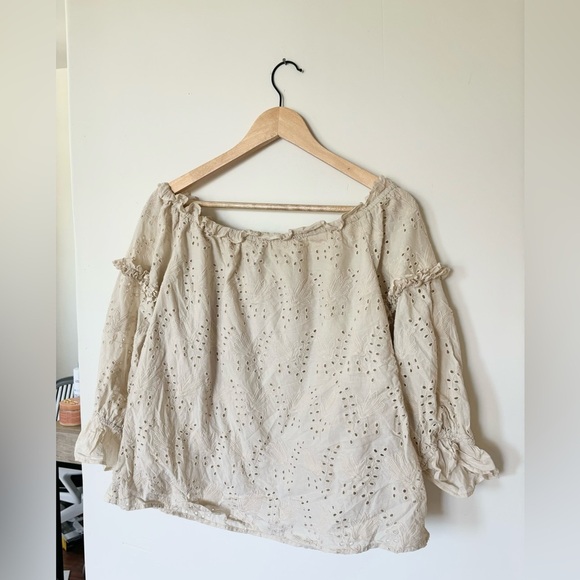 ANTHROPOLOGIE | JANE EYELET LACE OFF THE SHOULDER BLOUSE | 14 - Picture 11 of 12